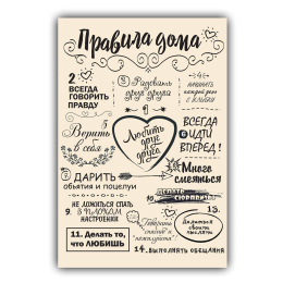 Картина для дома Правила дома